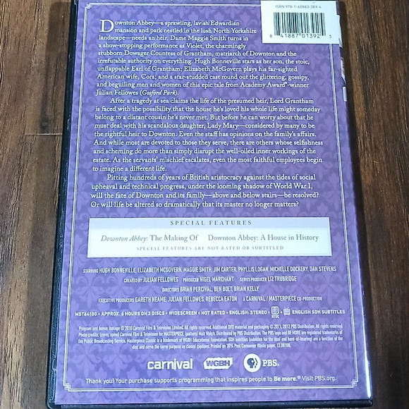DOWNTON ABBEY Season 1 Box Set on DVD - Picture 2 of 2